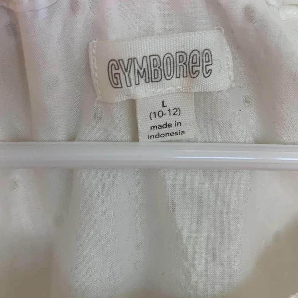 Gymboree Eyelet Cotton Lined Ruffle White Girls Kids Dress size 10/12